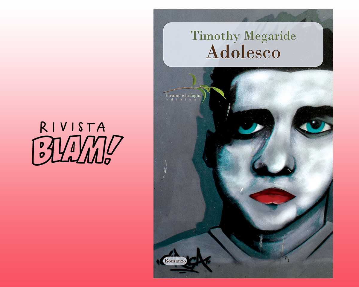 Logo della rivista Blam e la copertina di “Adolesco”