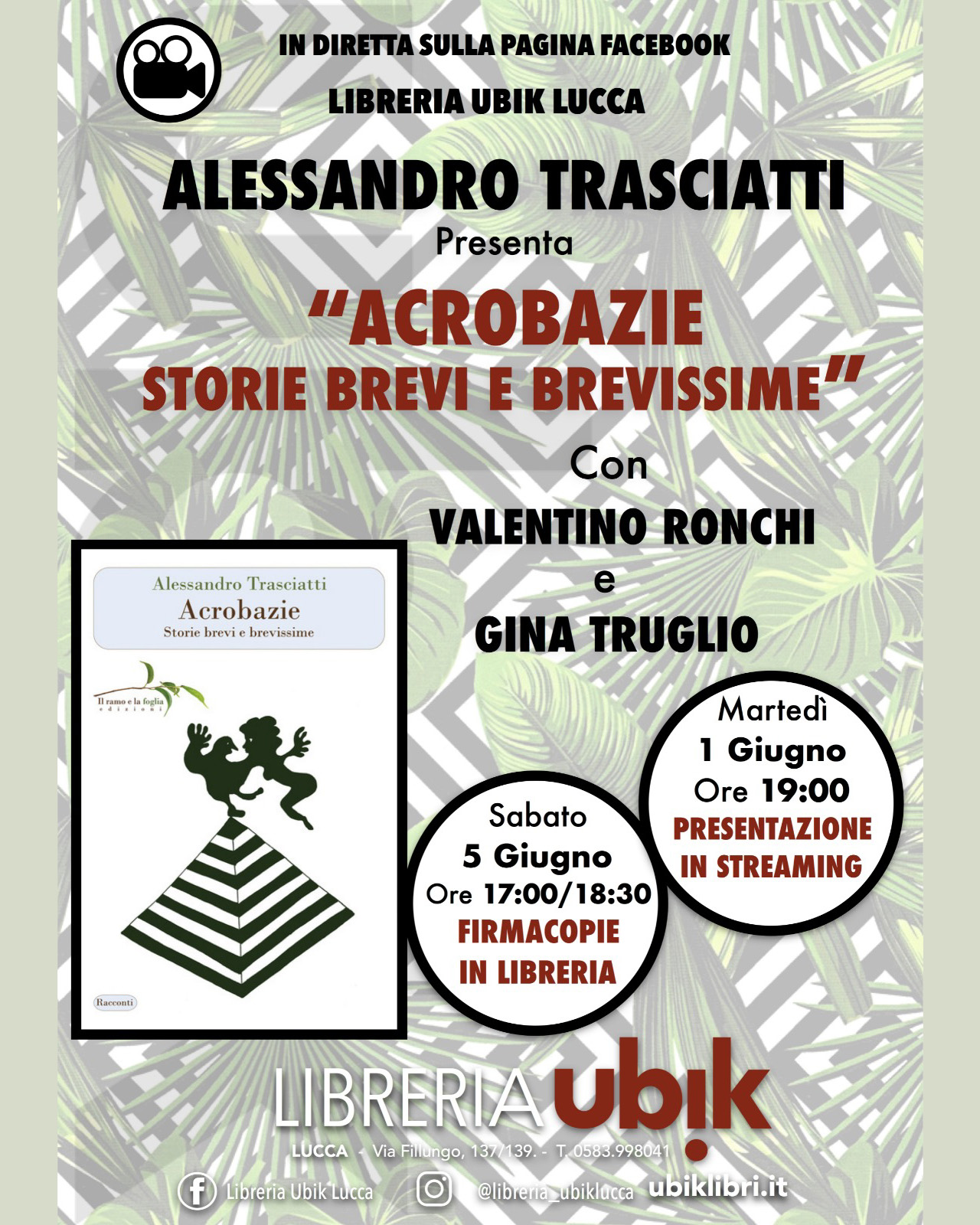 Locandina dell’evento alla Libreria Ubik di Lucca