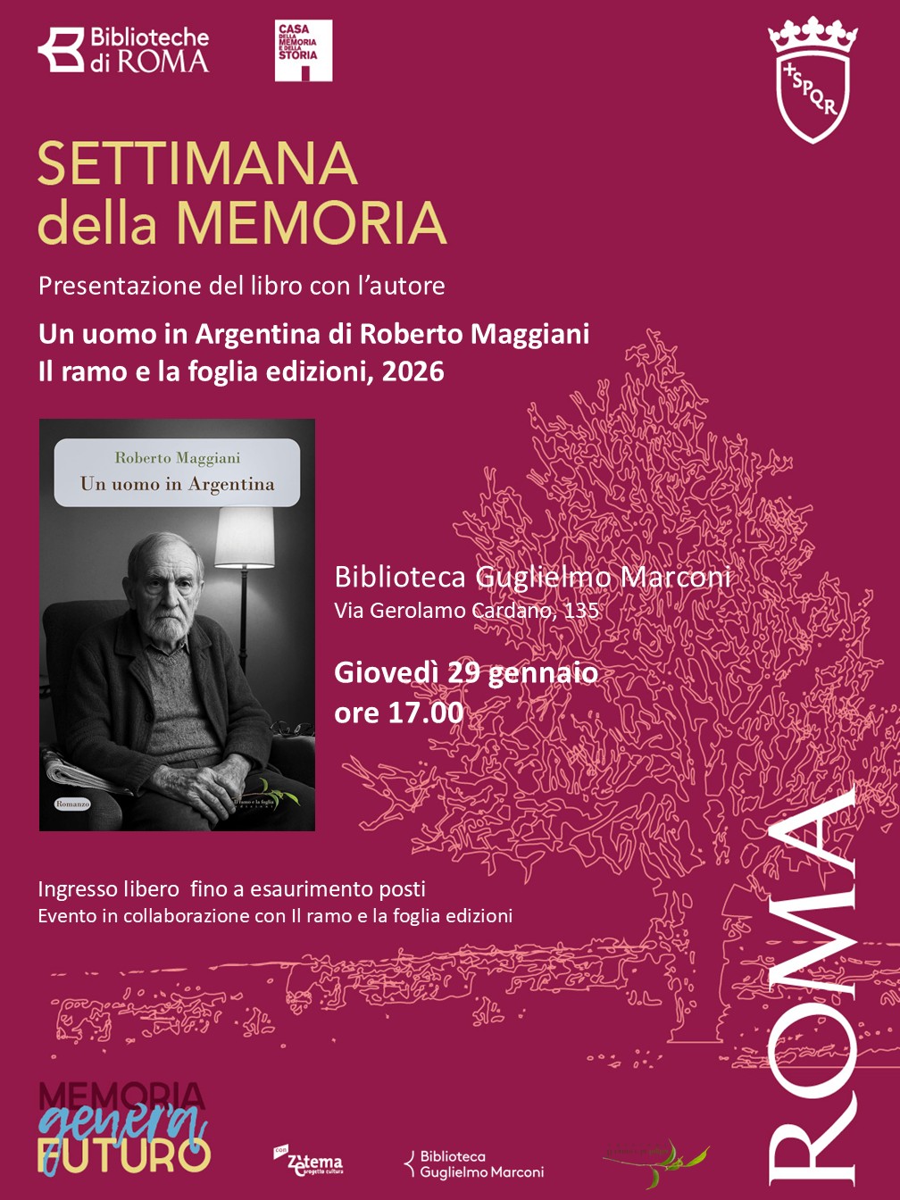 locandina a cura della biblioteca G. Marconi di Roma