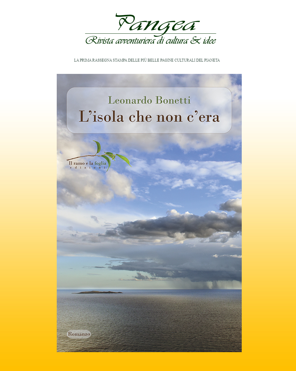 Logo di Pangea e copertina di “L’isola che non c’era”