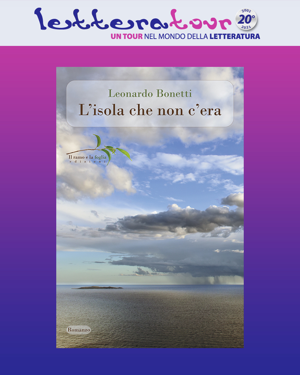 Logo di Letteratour e copertina di “L’isola che non c’era”