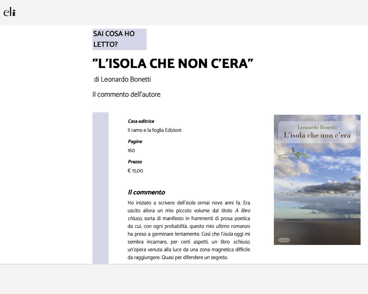 pagina della Libreria Eli