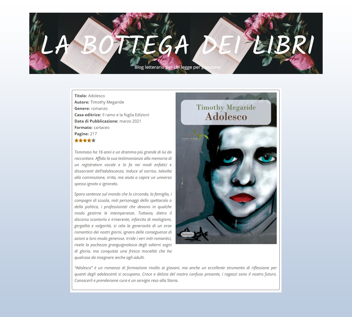 Pagina di “La bottega dei libri”