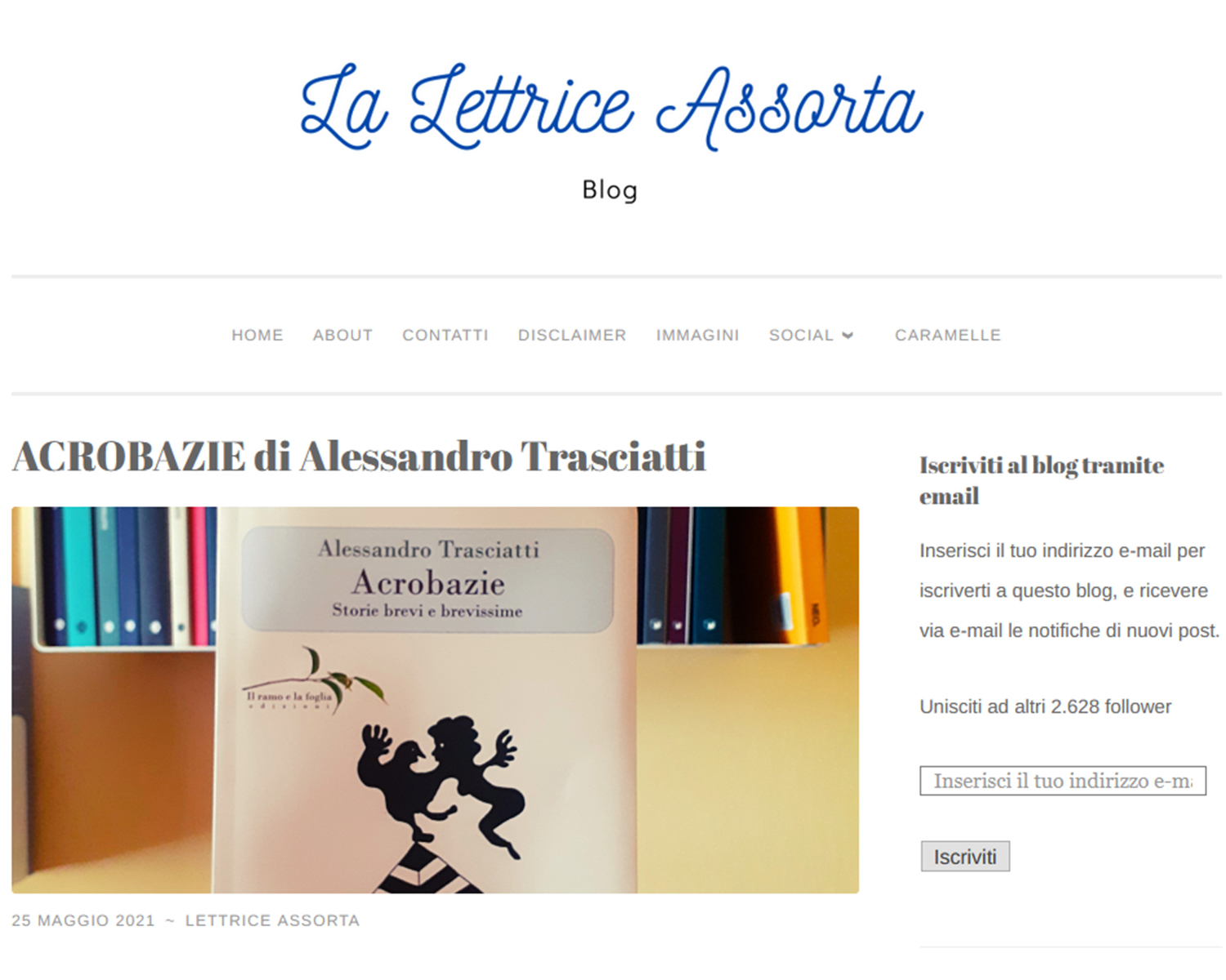 Pagina di “La Lettrice Assorta”