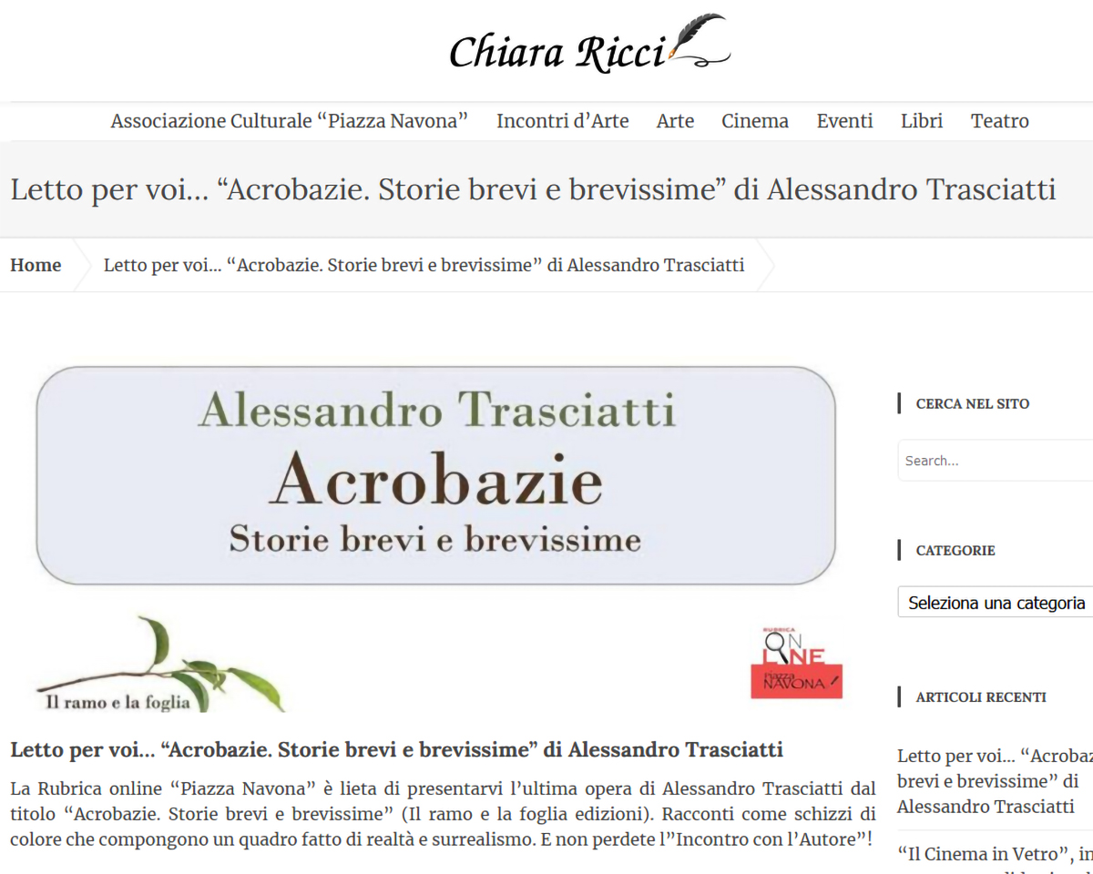 Pagina del blog di Chiara Ricci