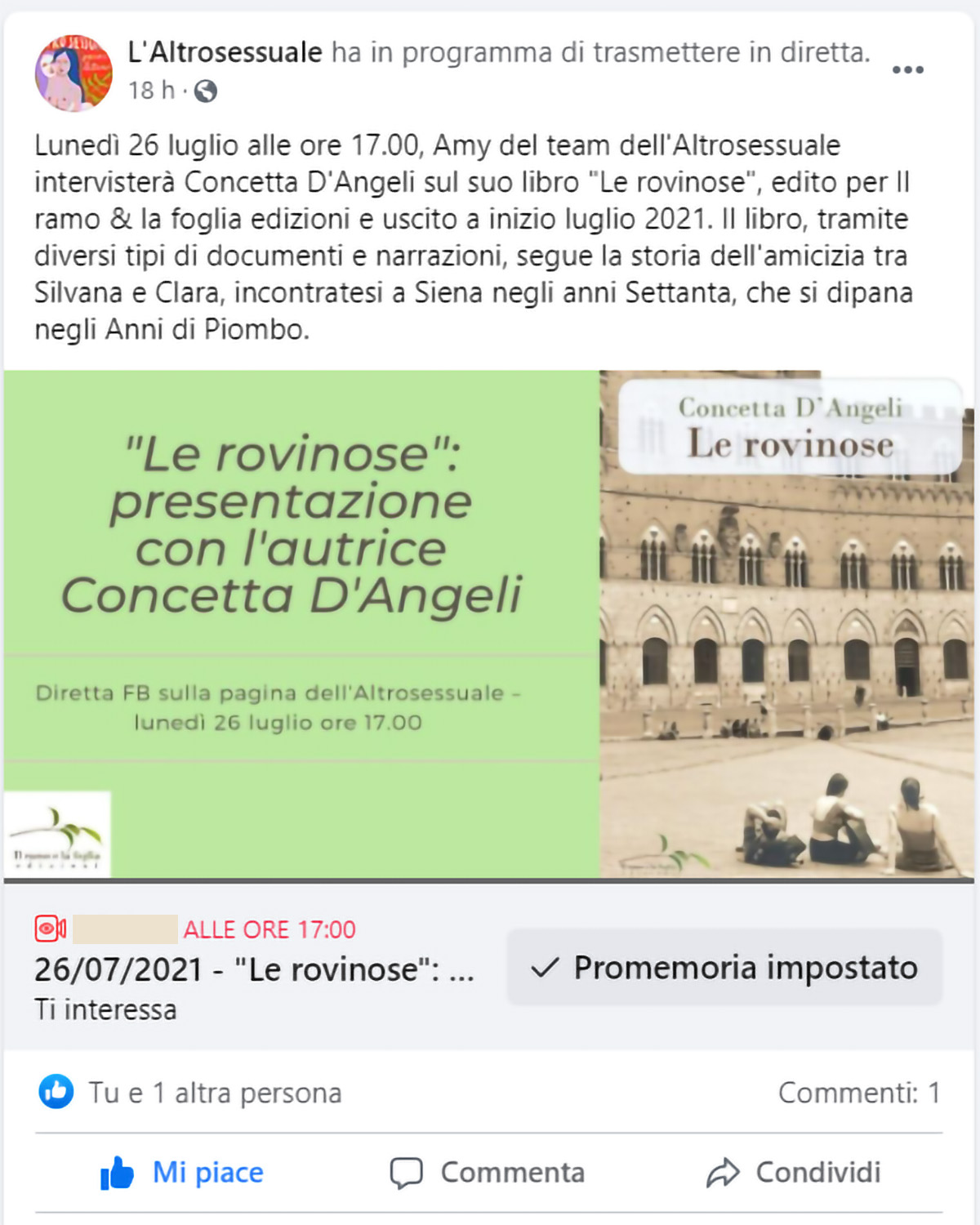 L’Altrosessuale intervista Concetta D’Angeli