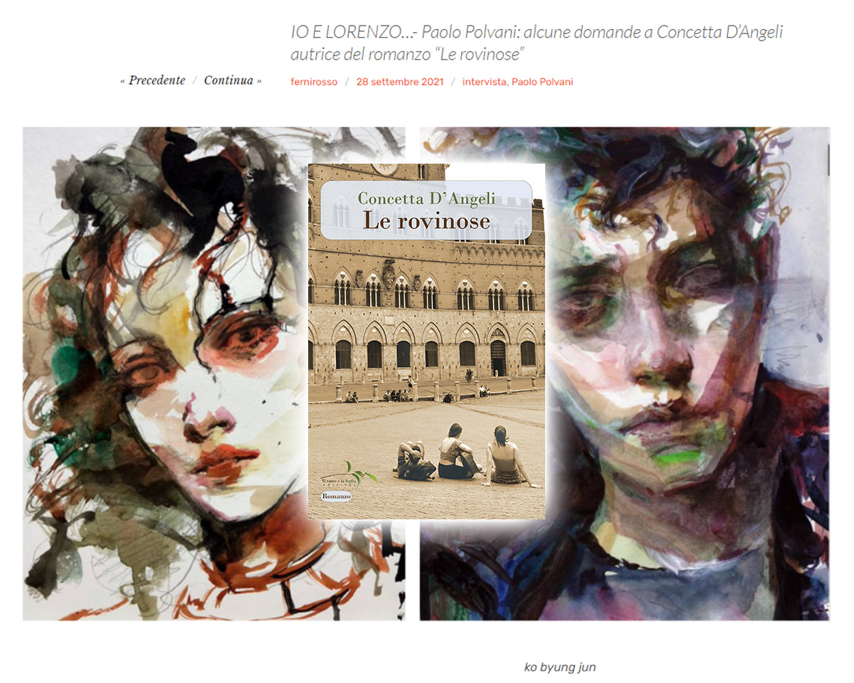 Pagina di Cartesensibili con sovrapposta la copertina di “Le rovinose”