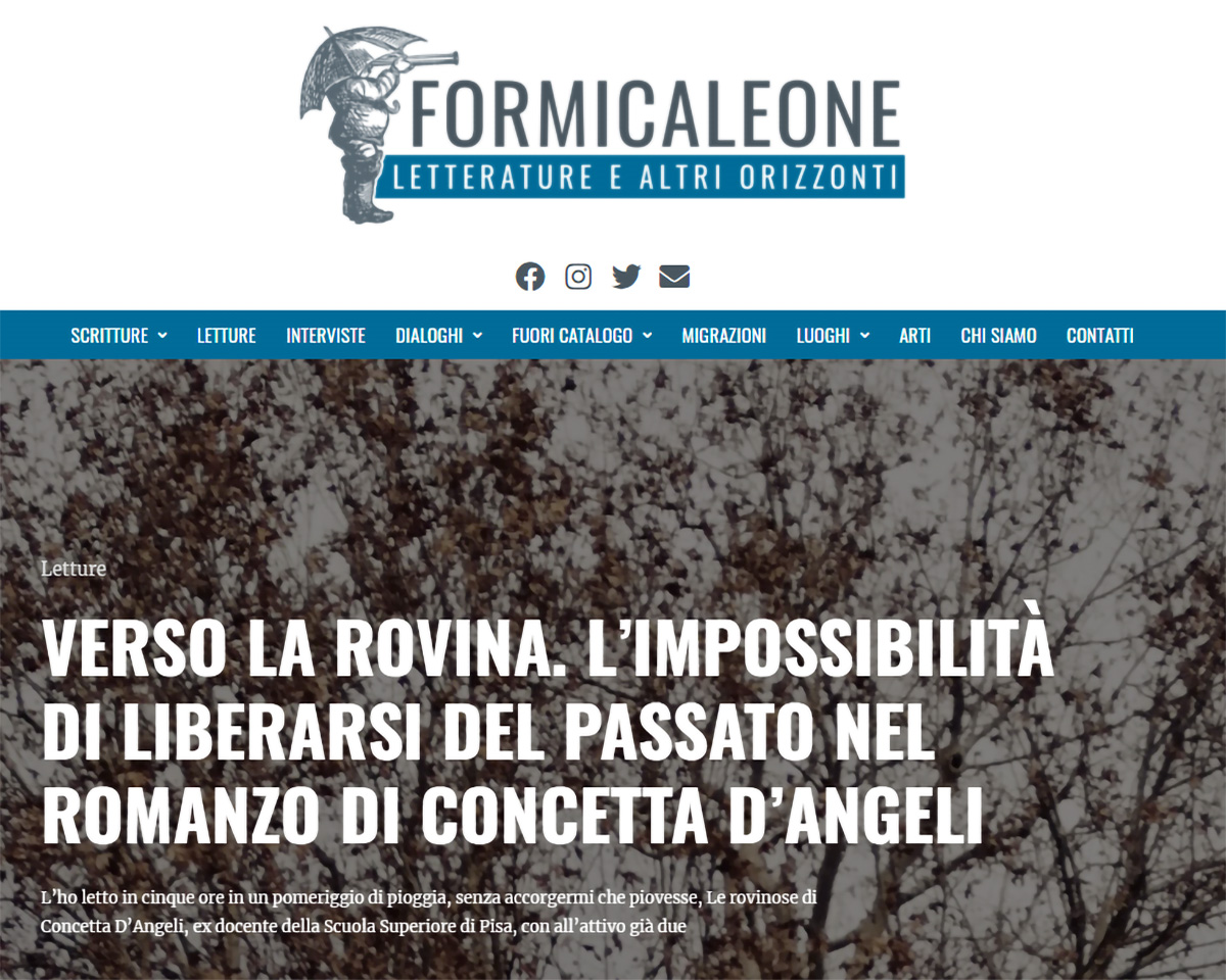 Pagina di Formicaleone con il titolo della recensione