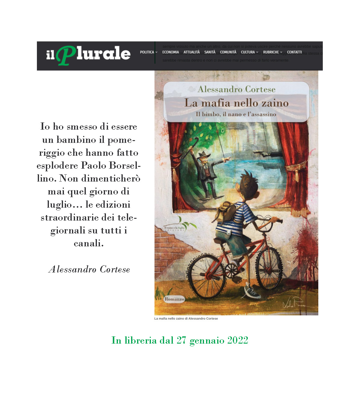 il Plurale segnala “La mafia nello zaino”