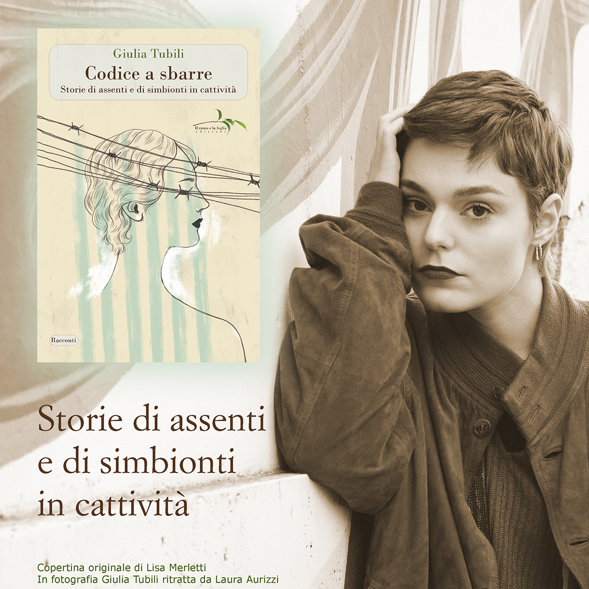 Giulia Tubili in uno scatto di Laura Aurizzi<BR>copertina originale di Lisa Merletti