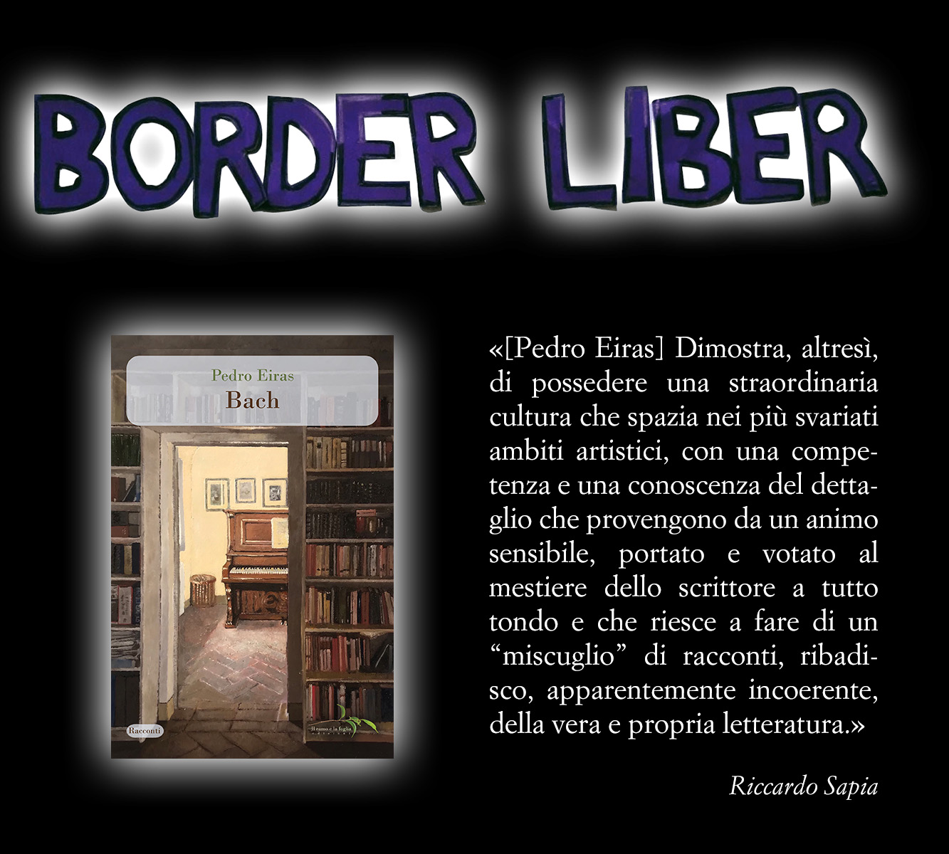 Logo di Border Liber e copertina di “Bach”