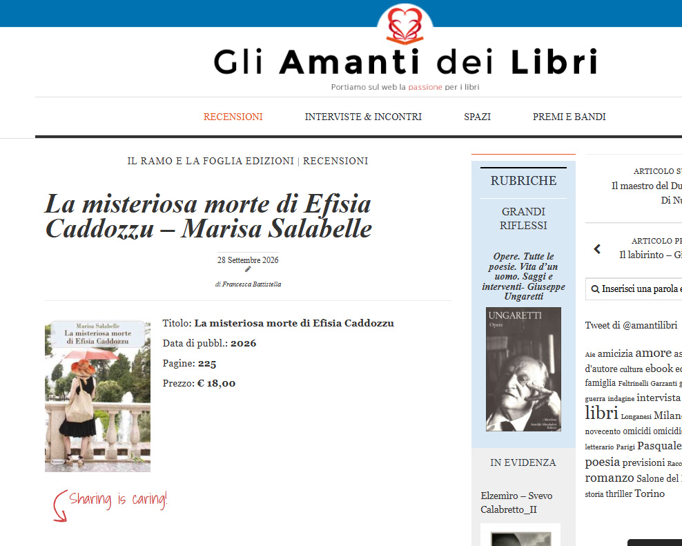 grafica tratta dal sito web Gli amanti dei libri